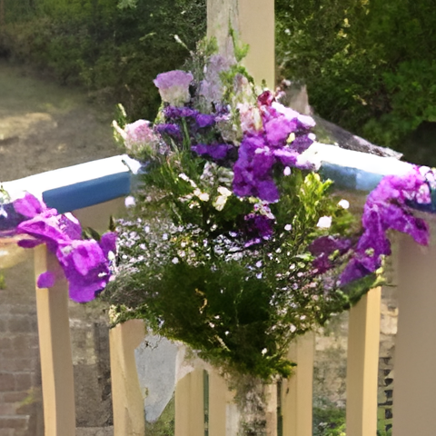 Button mums, baby's breath and mokara orchids bouquet
