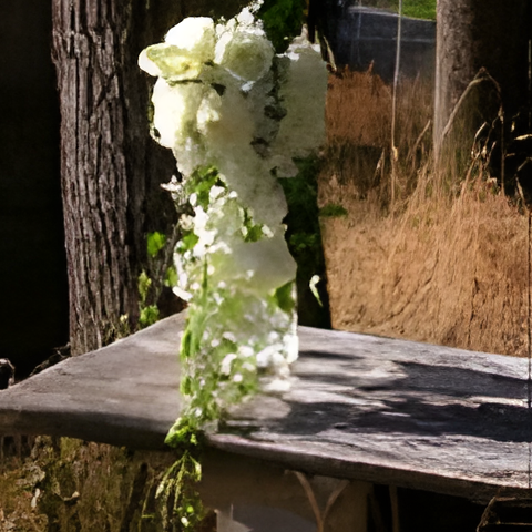 Cascade bouquet with callas, roses, dendrobium orchids, stephanotis, ivy